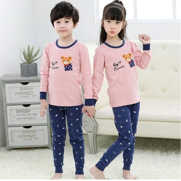 PINK AND BLUE BEAR PRINT KIDS WEAR