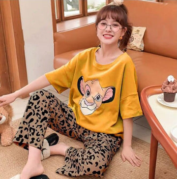 Lion Cheetah Printed PJ Nightsuit