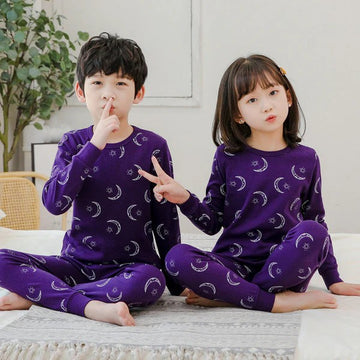 PURPLE PRINTED KIDS WEAR