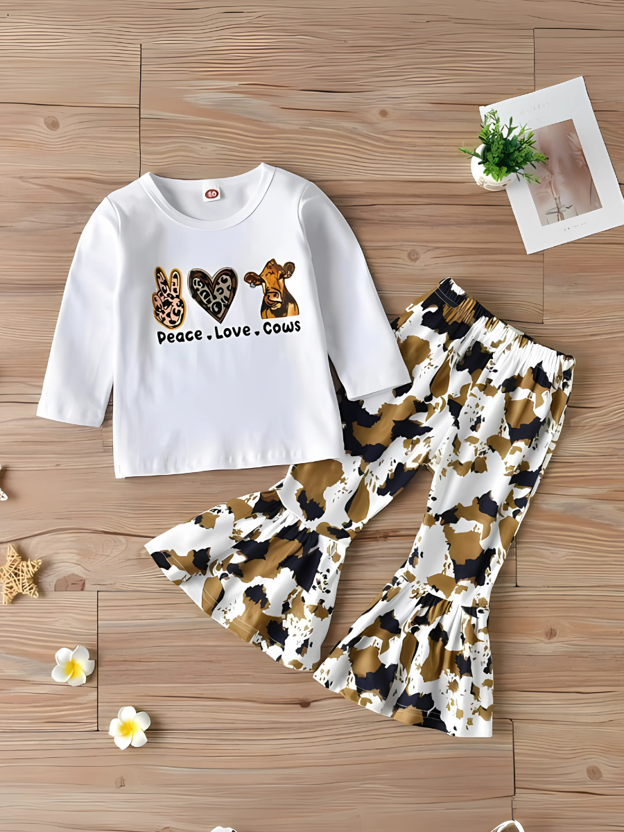 Peace Love & Cow Printed Wonderful Beauty Girl New Arrival