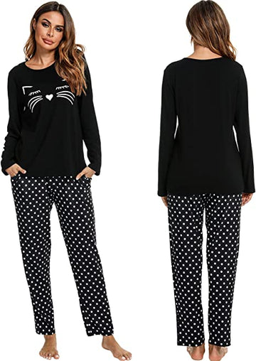 Cat Mooch Printed Woman Pajama Set