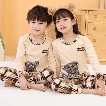 CHECK BEAR PRINTED KIDS WEAR